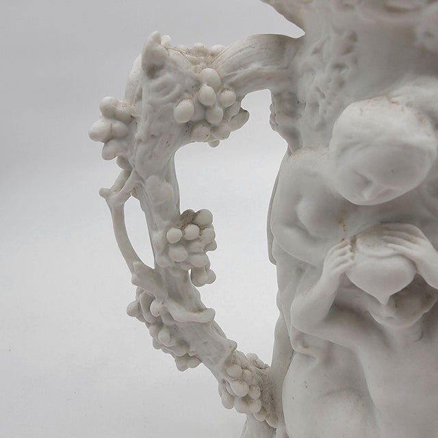 Late 19th Century Antique 19th Century French Jouhannaud Dubois Bacchanal Parian Ware Pitcher For Sale - Image 5 of 10