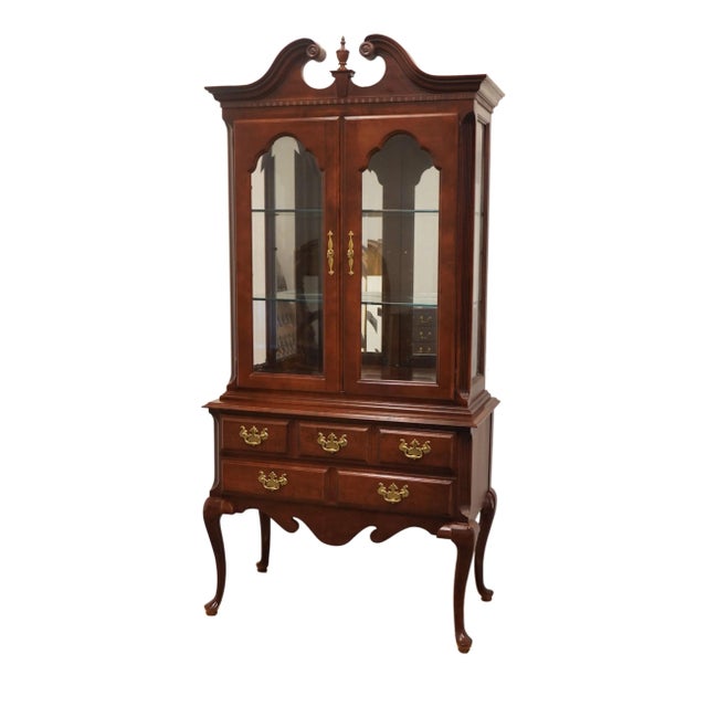 KELLER FURNITURE Solid Cherry Traditional Style 40" Buffet w. Lighted Display China Cabinet 9672 82.5" High 40.25" Wide...