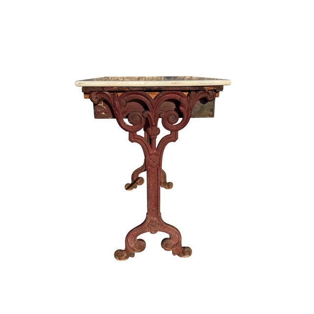 Antique French Cast Iron and Marble Bistro Table, 1900s For Sale - Image 13 of 18