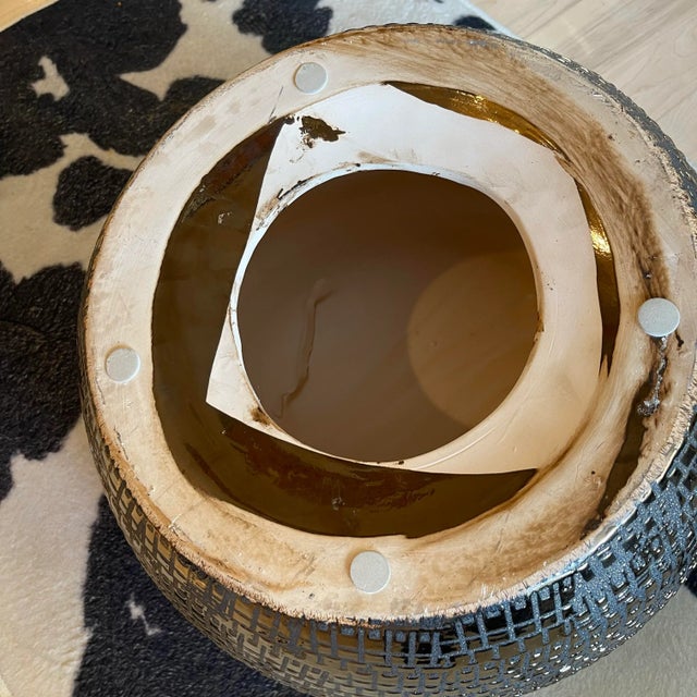 1980s Modern Ceramic Textured Stool, Two Available For Sale - Image 10 of 11