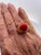 1940s Yellow Gold Mediterranean Coral Cocktail Ring, Unique Design, Size 6.5 For Sale In Los Angeles - Image 6 of 8