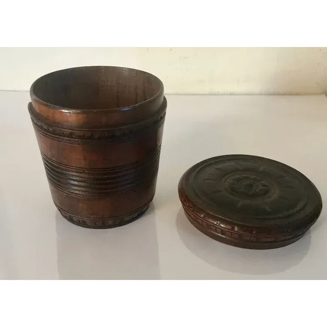 Antique Early 19th Century George III Carved and Turned Mahogany Treen Box For Sale - Image 4 of 13