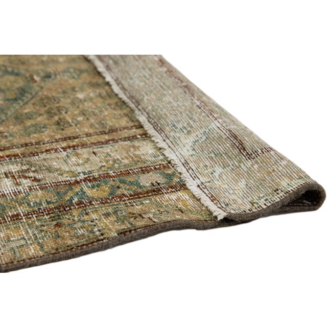 Persian Antique Handmade Malayer Persian Blue Wool Runner With an Allover Pattern For Sale - Image 3 of 8