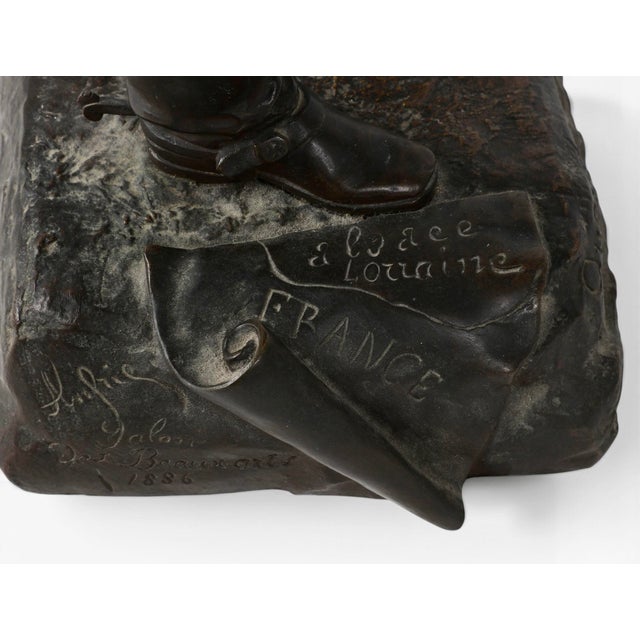 Charles Anfrie —Rare 24.5” French Belle Époque Patriotic Military Bronze— Salon 1886 For Sale In Los Angeles - Image 6 of 8