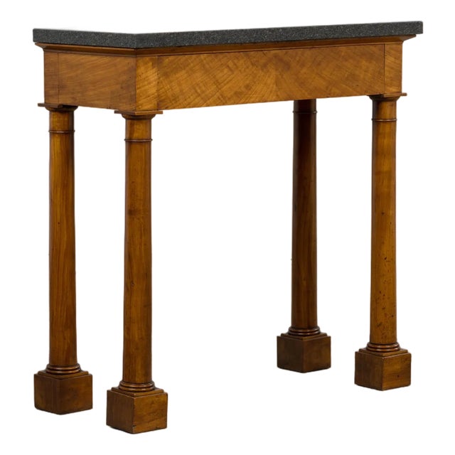 Early 19th Century French Empire Mahogany Console W/ Dark Gray Granite Top For Sale