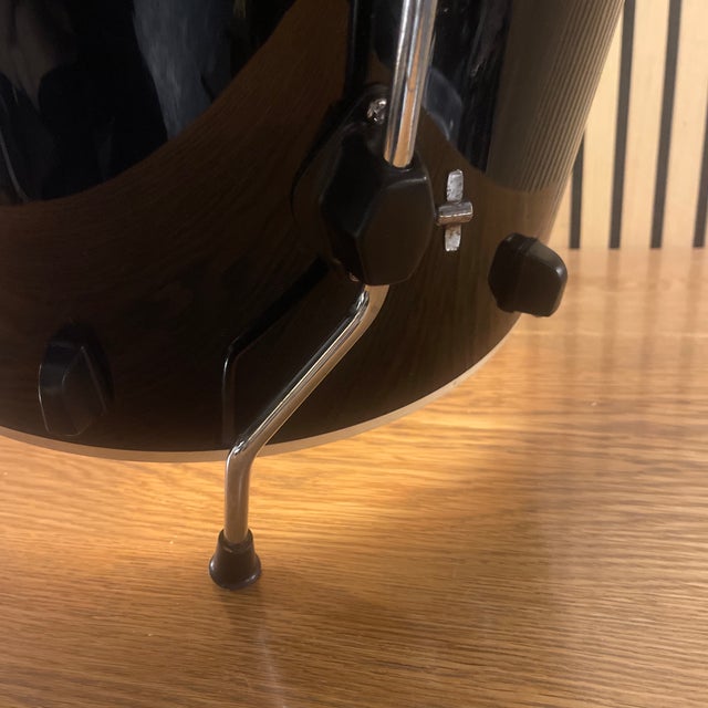 A striking vintage Gammon percussion drum presented as a sculptural decor object with strong modern and industrial...