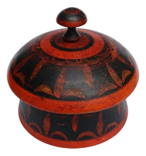Handpainted Wooden Lacquerware Spice Box, 1950s