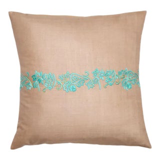 Bela Aqua Green Pillow Case, 20" x 20" For Sale