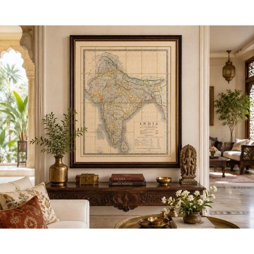Johnstons Travelling Map of India on Linen in Original Cloth, 1857 For Sale - Image 13 of 14