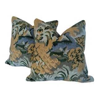 Scalamandre Tails Tale 20" Pillows in Forest - Pair of 2 For Sale