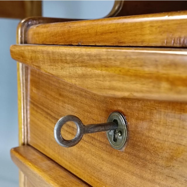 Vintage Teak Desk with Amaranth Glass, 1950s For Sale - Image 9 of 10