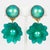 Contemporary Francoise Montague Earrings Turquoise Green Flowers For Sale - Image 3 of 6