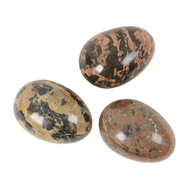 Large Marble Natural Stone Decorative Eggs, 1980s, Set of 3 For Sale - Image 12 of 12