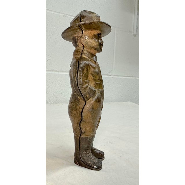 Metal Cast Iron Dough Boy w.w.i. Soldier Still Bank. By Grey Iron Toy Co., C. 1919 For Sale - Image 7 of 13