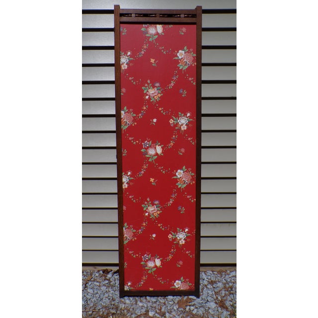 Vintage 3 Panel Folding Room Divider Double Sided Privacy Dressing Screen For Sale - Image 11 of 12