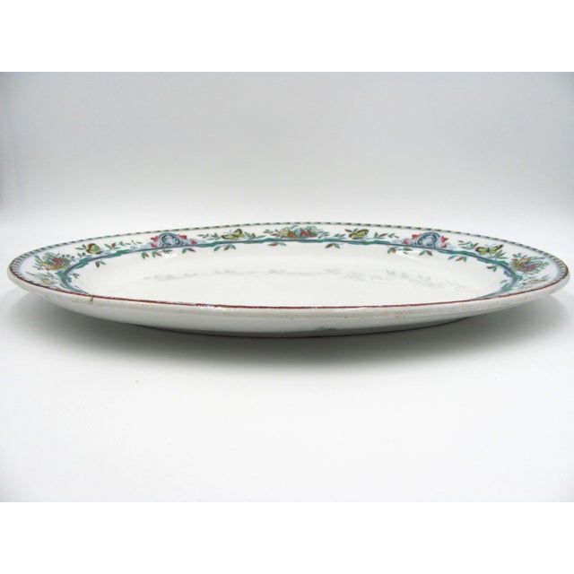 1800s 18" England Beech & Hancock Swan Bank Pottery Vernal Platter For Sale - Image 11 of 13