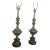 Mid 20th Century Large Brass Table Lamps With Deep Patina - a Pair For Sale