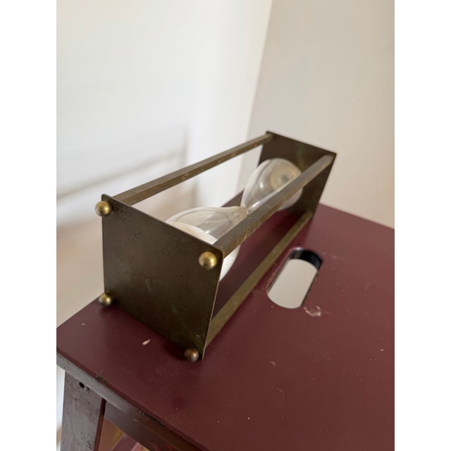Mid-Century Brass Hour Glass For Sale - Image 4 of 4