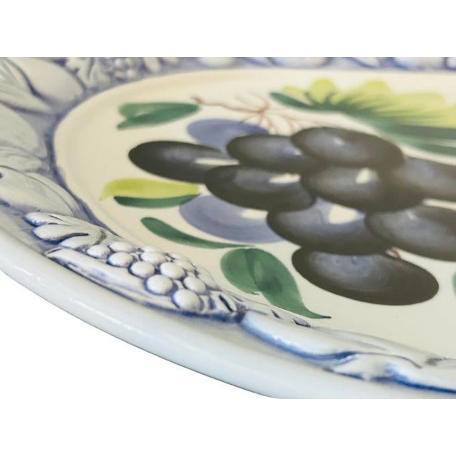 Late 20th Century Vintage Hand-Painted Italian Ceramic Platter by Piazzato For Sale - Image 5 of 8