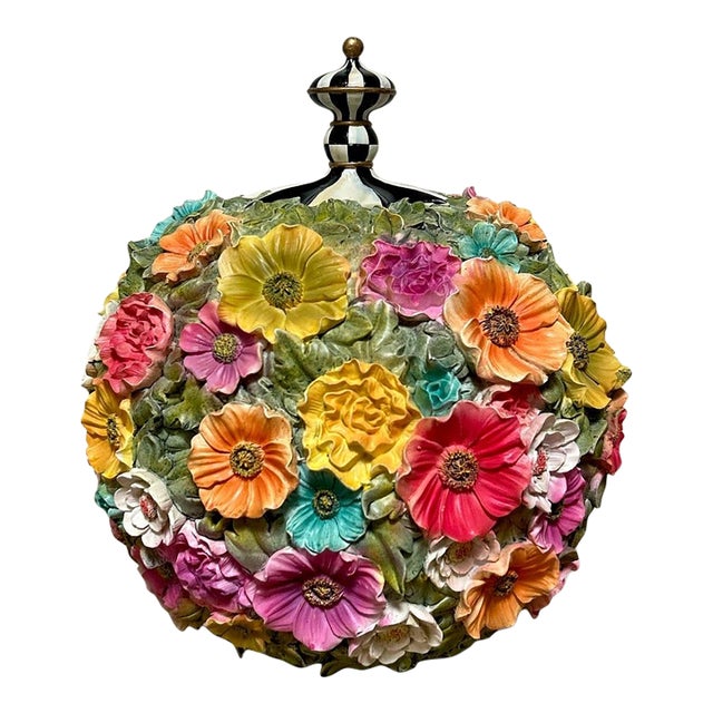 MacKenzie Childs Flower Power Pumpkin Halloween Courtly Check Pumpkin For Sale