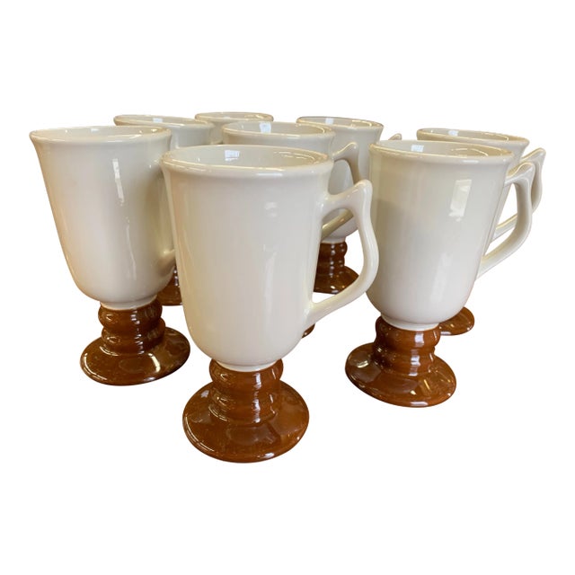 1970s Hall Footed Mugs - Set of 8 For Sale