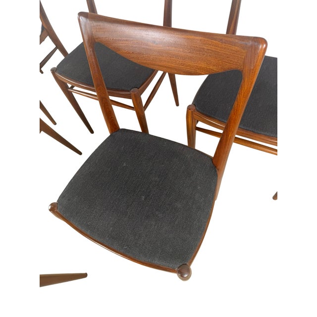 Mid-Century Modern Set of 6 Norwegian Bambi Teak Dining Chairs by Rastad & Relling for Gustav Bahus For Sale - Image 3 of 18