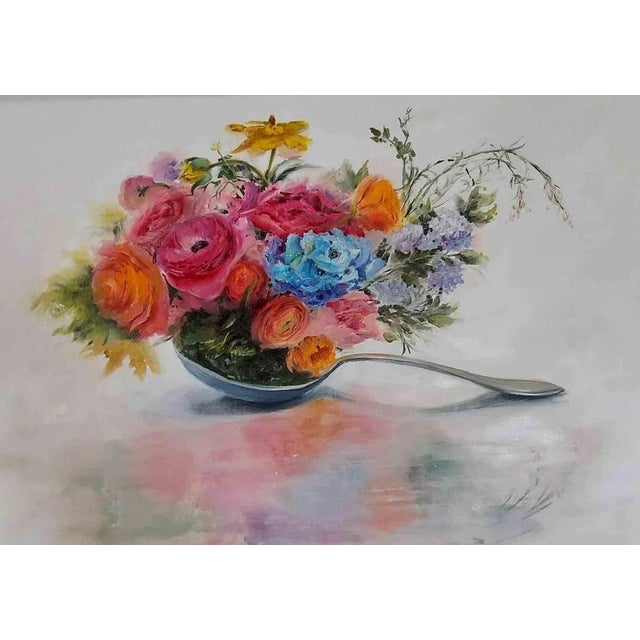 Oil painting on canvas by Elena Mardashova, 50x70 cm., realized 2022. Excellent condition. This piece is attributed to the...