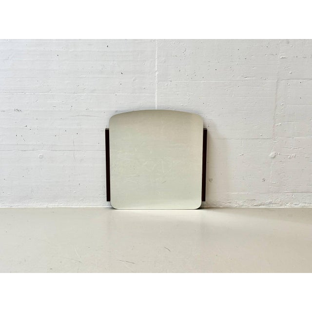 Minimalist Wall Mirror with Wooden Frame, 1970s For Sale - Image 5 of 12