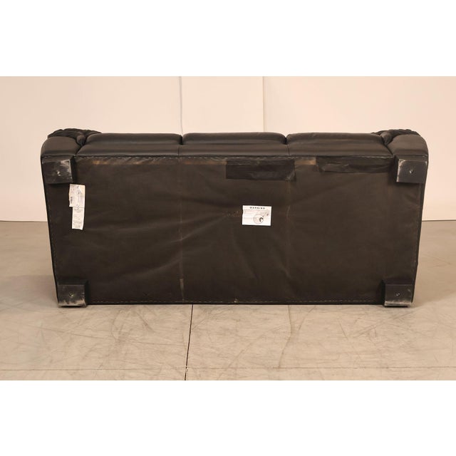 Italsofa Pair of Black Leather Sofas For Sale - Image 17 of 18