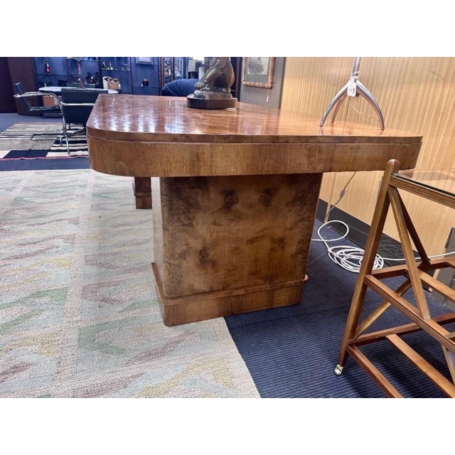 Wood Large Art Deco Dining Table in Walnut by Harry and Lou Epstein, England, 1920s For Sale - Image 7 of 9