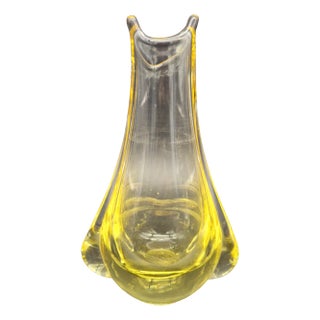 Glass Vase by Miroslav Klinger for ZBS Zelezny Brod, 1950s For Sale