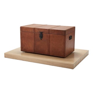 Antique Anglo-Indian Leather Campaign Trunk For Sale