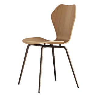 KA237 Natural Beech Wood Seat and Powder-Coated Steel Dining Chair by Vzor For Sale