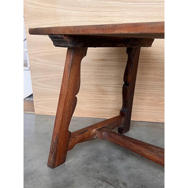 Brown Antique Spanish Oak Work Table, 1800s For Sale - Image 8 of 18