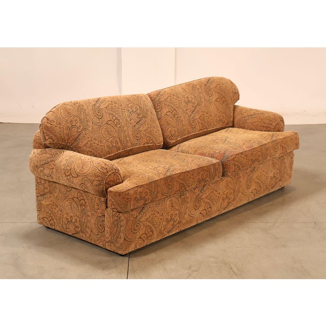 Traditional Kravet Paisley Upholstered Rolled Arm Sofa For Sale - Image 3 of 18