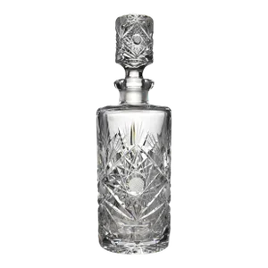 Late 20th Century Bohemian Crystal Cut Decanter With Stopper