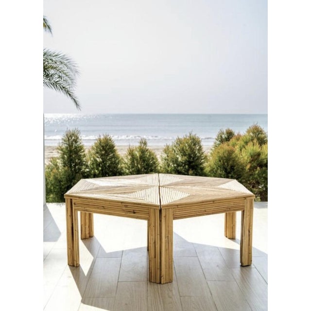 Vintage Modular Rattan Coffee Tables, Set of 6 For Sale - Image 4 of 10