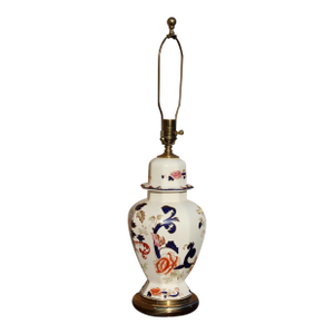 Mason's Ironstone Blue Mandalay Lamp on Brass Base