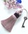 Dusty Mauve Luxury Key Tassel With Satin & Cut Velvet Details For Sale - Image 4 of 11