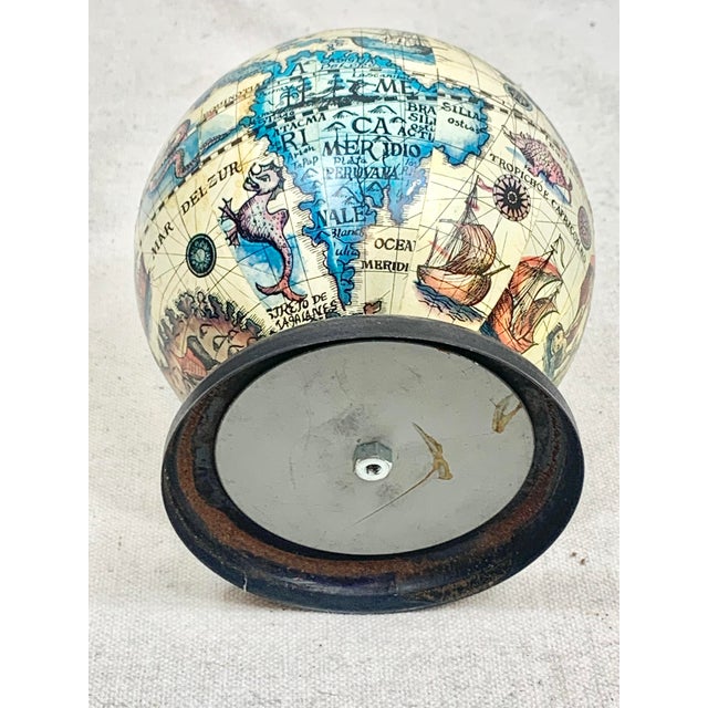 Metal Vintage Old World Globe Pen and Pencil Holder For Sale - Image 7 of 11