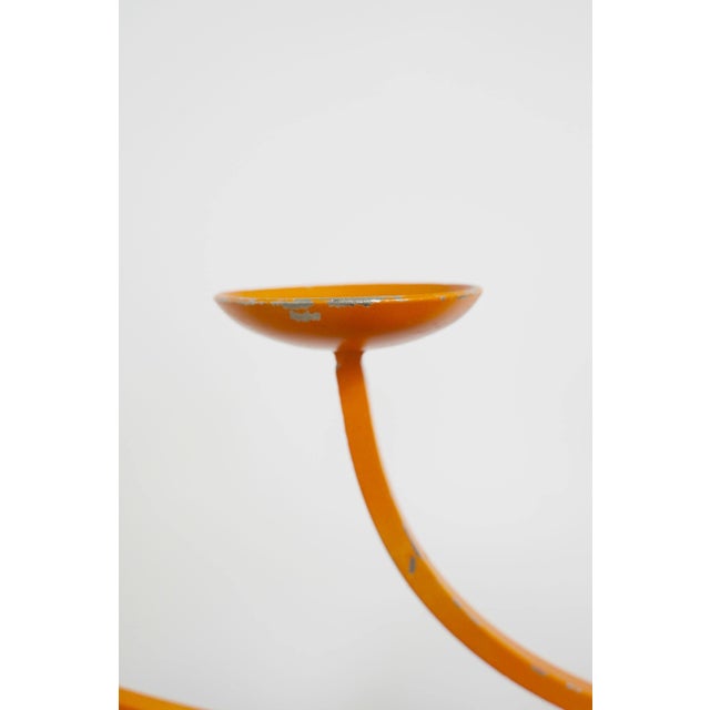 Vintage Orange Metal Candleholder, 1970s For Sale - Image 10 of 11