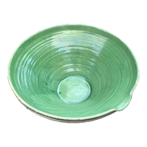 Late 19th Century Large Green Glazed Antique French Terracotta Tian Bowl
