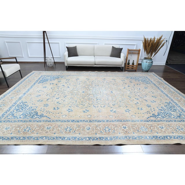 1970s Vintage Persian Handmade Wool Cotton Area Rug For Sale - Image 11 of 11