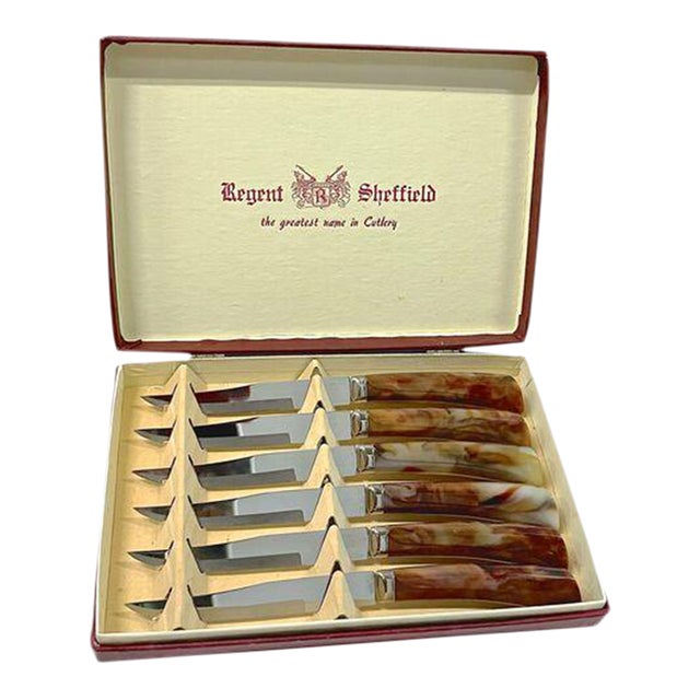Vintage Sheffield Stainless Cutlery Set, S/6 For Sale