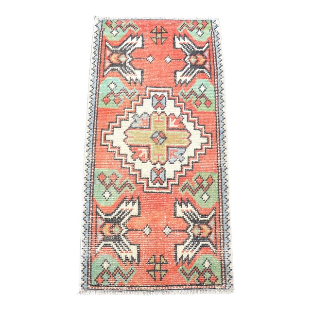 1960s Vintage Wool Small Rug For Sale