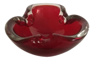 Vintage Red Murano Glass Ashtray or Bowl