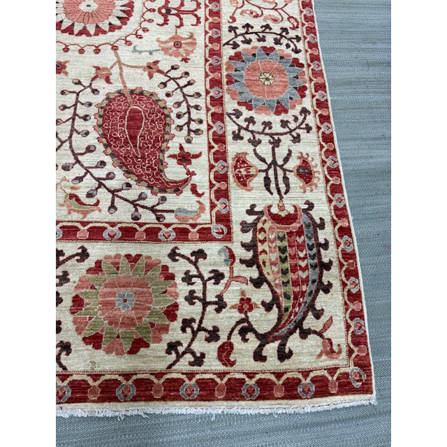 5ft X 7ft 10in Yildiz Suzani Hand Knotted Area Rug For Sale In San Francisco - Image 6 of 12
