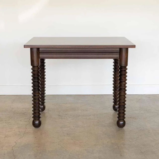 French 1940s French Wood Table Attributed Charles Dudouyt For Sale - Image 3 of 12