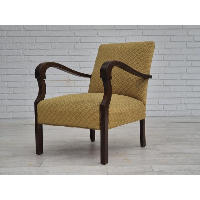 Danish Armchair in Cotton & Wool Fabric, 1950s For Sale - Image 16 of 18