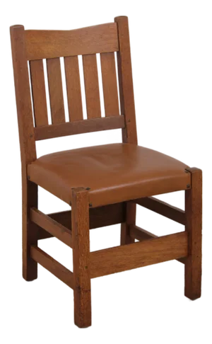 Antique L&jg Stickley Mission Oak Leather Chair